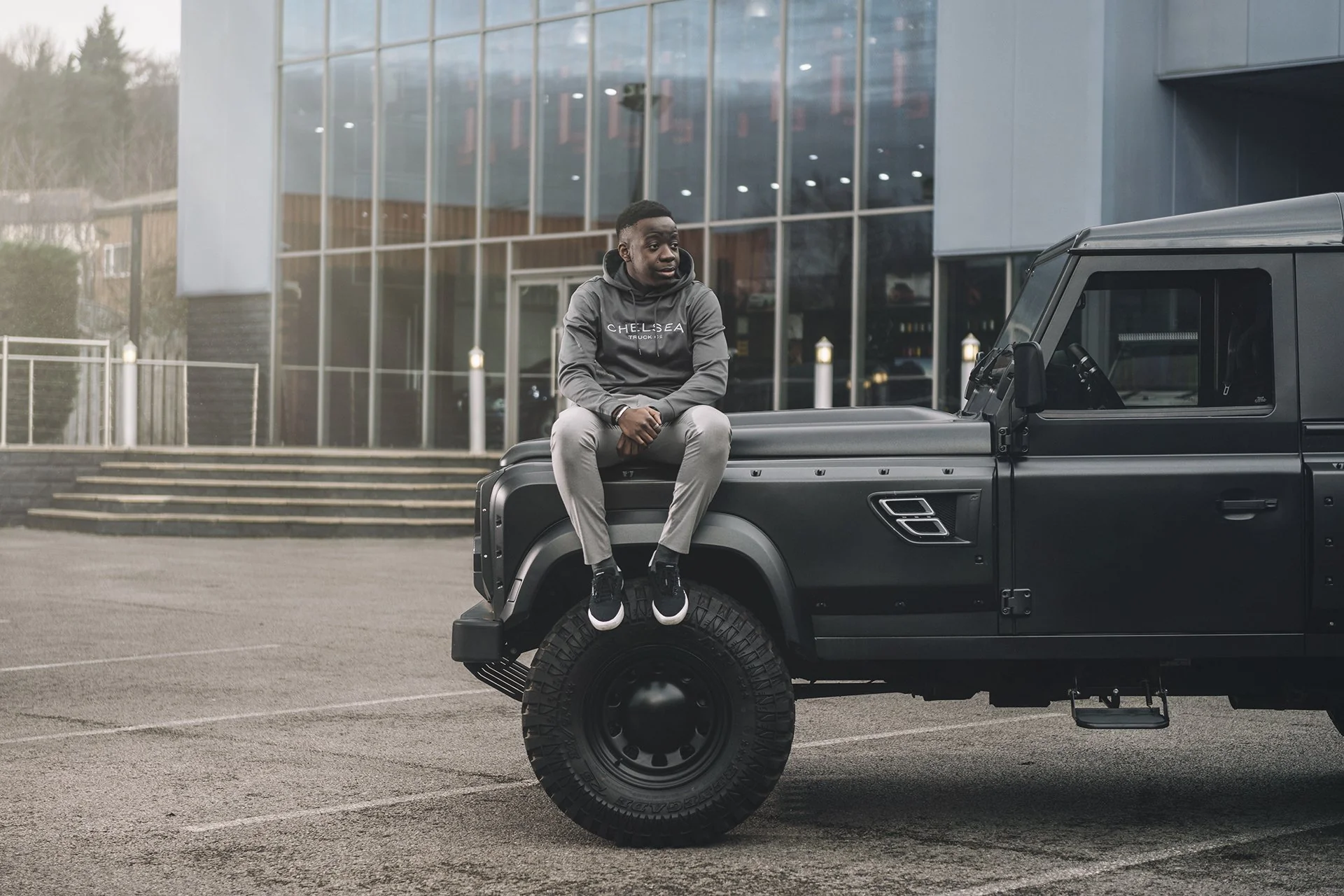 Steel Grey with Silver Embroidery - Chelsea Truck Co Hoodie - Image 6