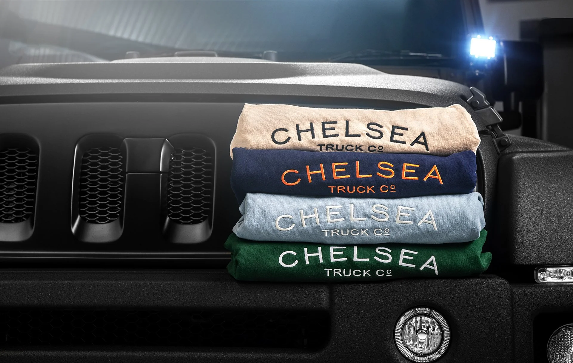 Chelsea Truck Co Hoodie - Green with White Embroidery - Image 6