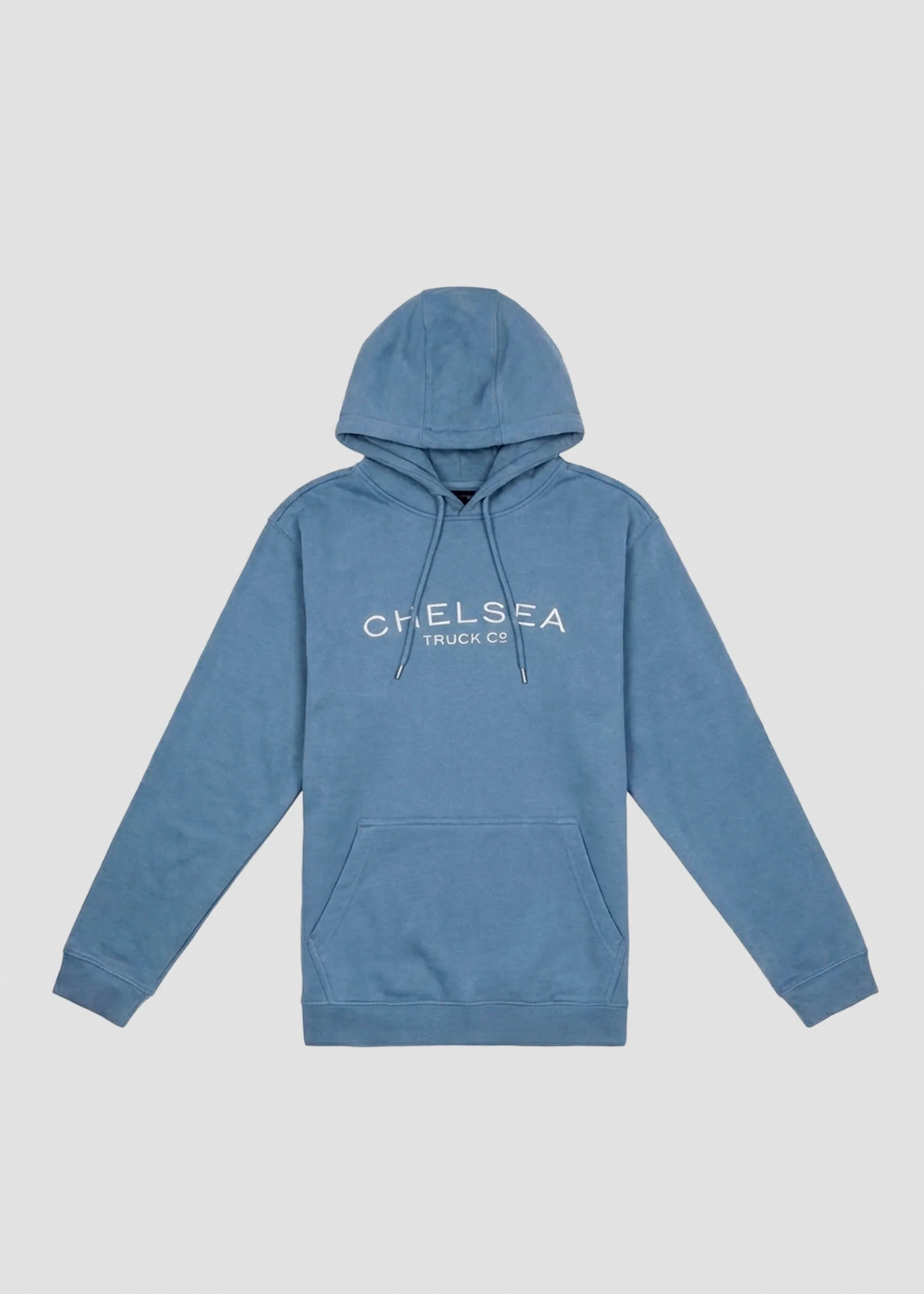 Chelsea Truck Co Hoodie - Dusty Blue with White Embroidery