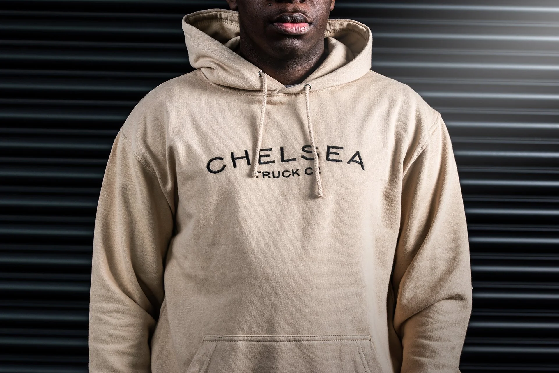 Chelsea Truck Co Desert Sand with Black Embroidery Hoodie - Image 4