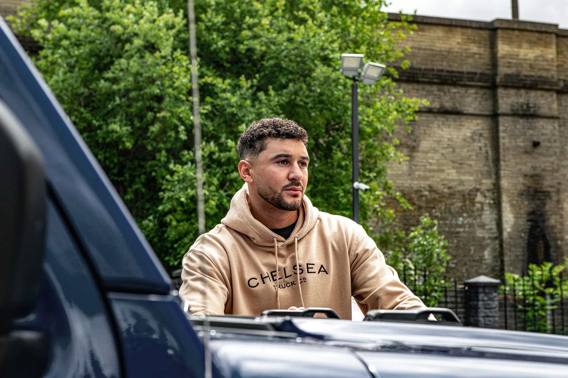 Chelsea Truck Co Desert Sand with Black Embroidery Hoodie - Image 9