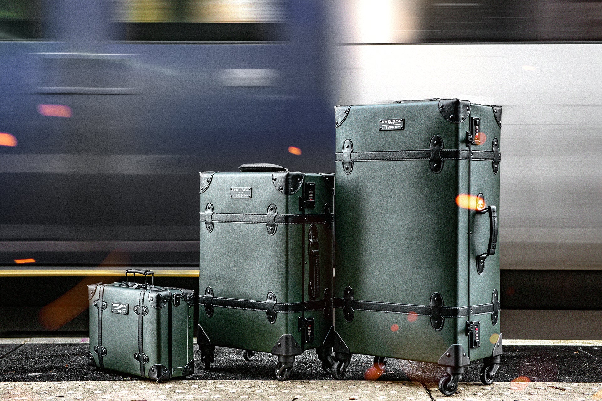 Chelsea Truck Company Vintage Inspired Travel Luggage Set - Image 3