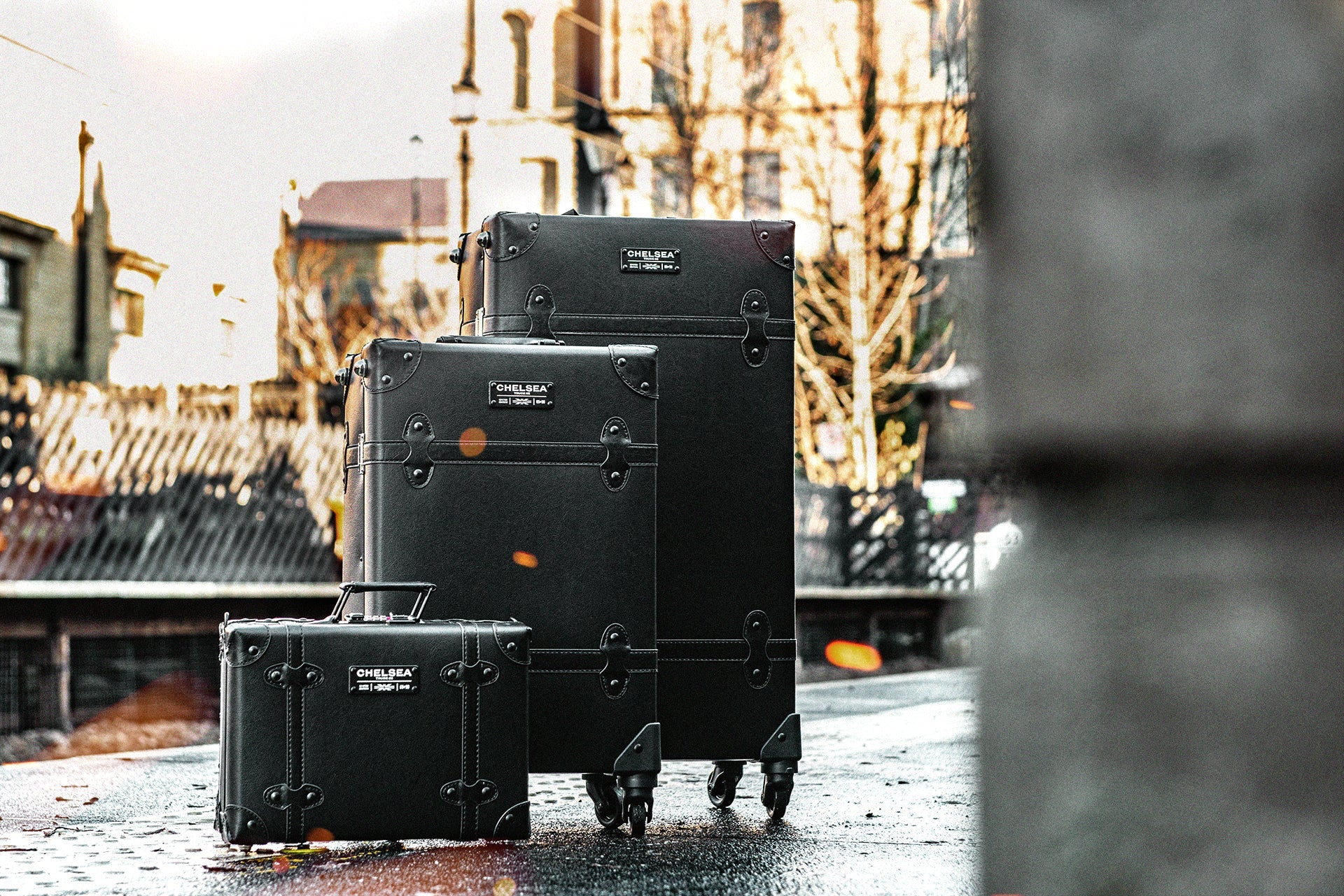 Chelsea Truck Company Vintage Inspired Travel Luggage Set - Image 3