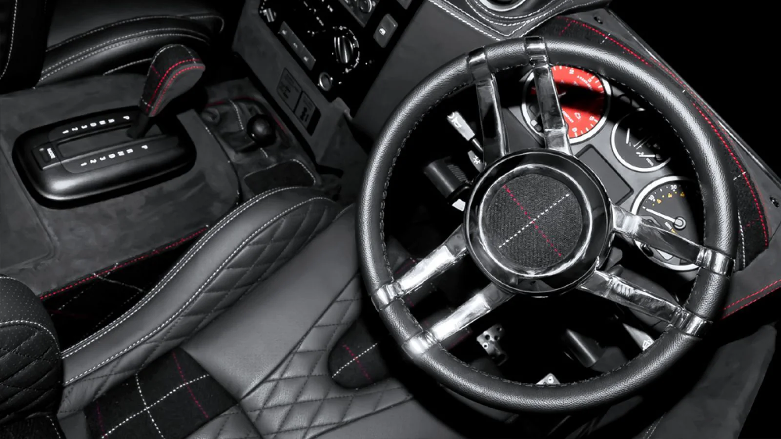 Land Rover Defender (1991-2016) Double 3-Spoke Steering Wheel - Chrome Finish - Image 3