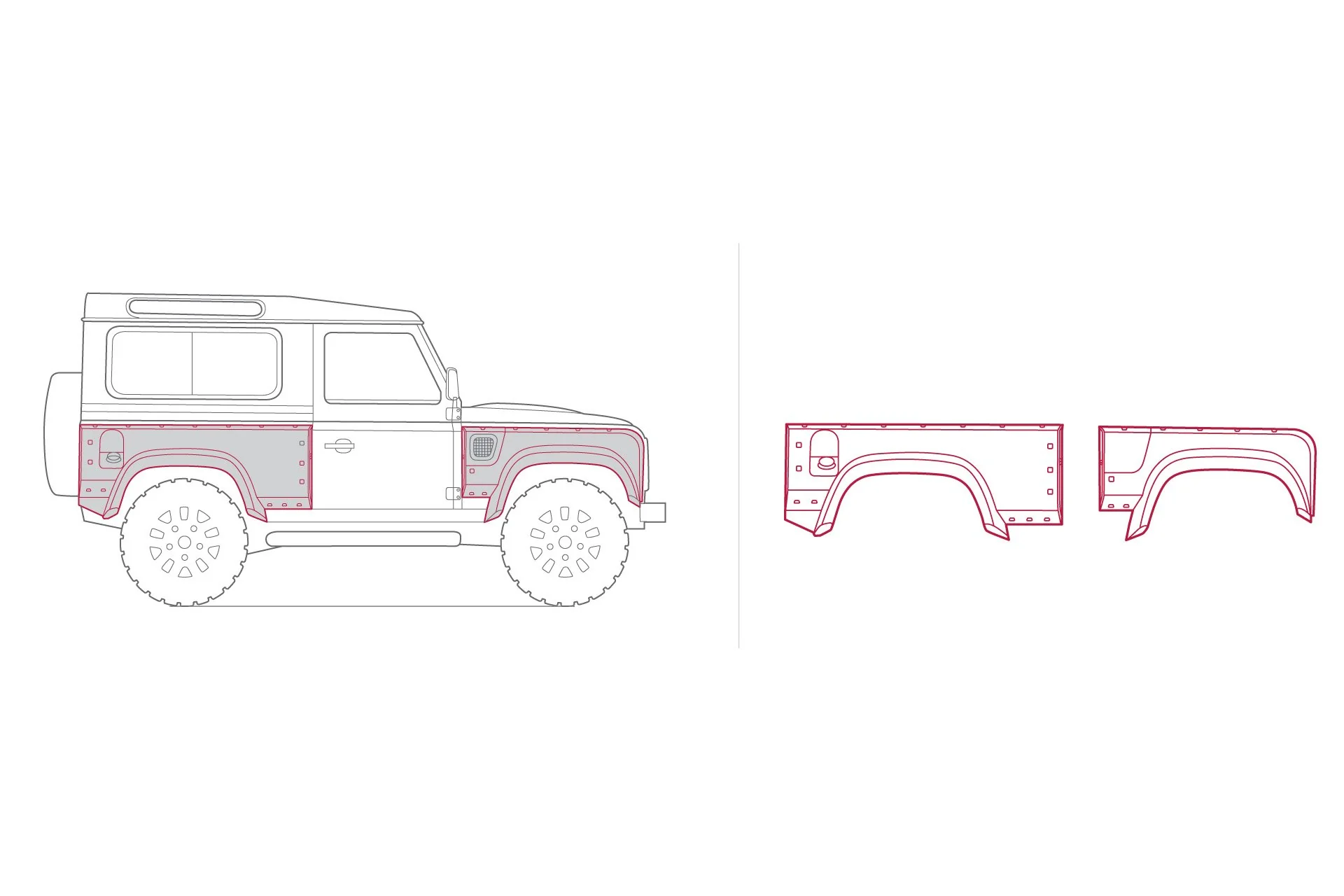 Land Rover Defender 90 (1991-2016) Wide Track Body Kit - Image 6