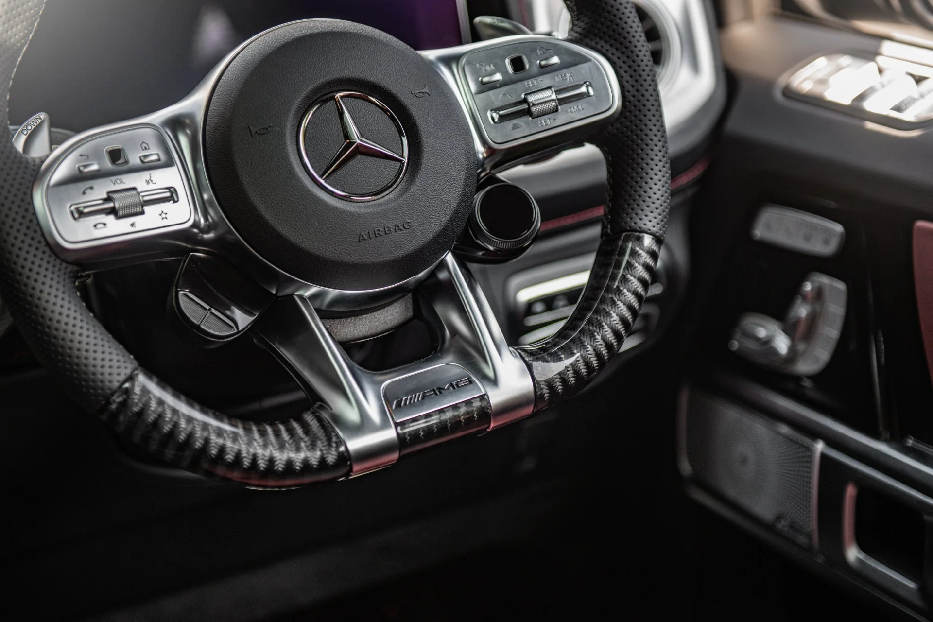 Mercedes G-Wagon (2018-2024) G63 AMG Carbon Steering Wheel - Image 5