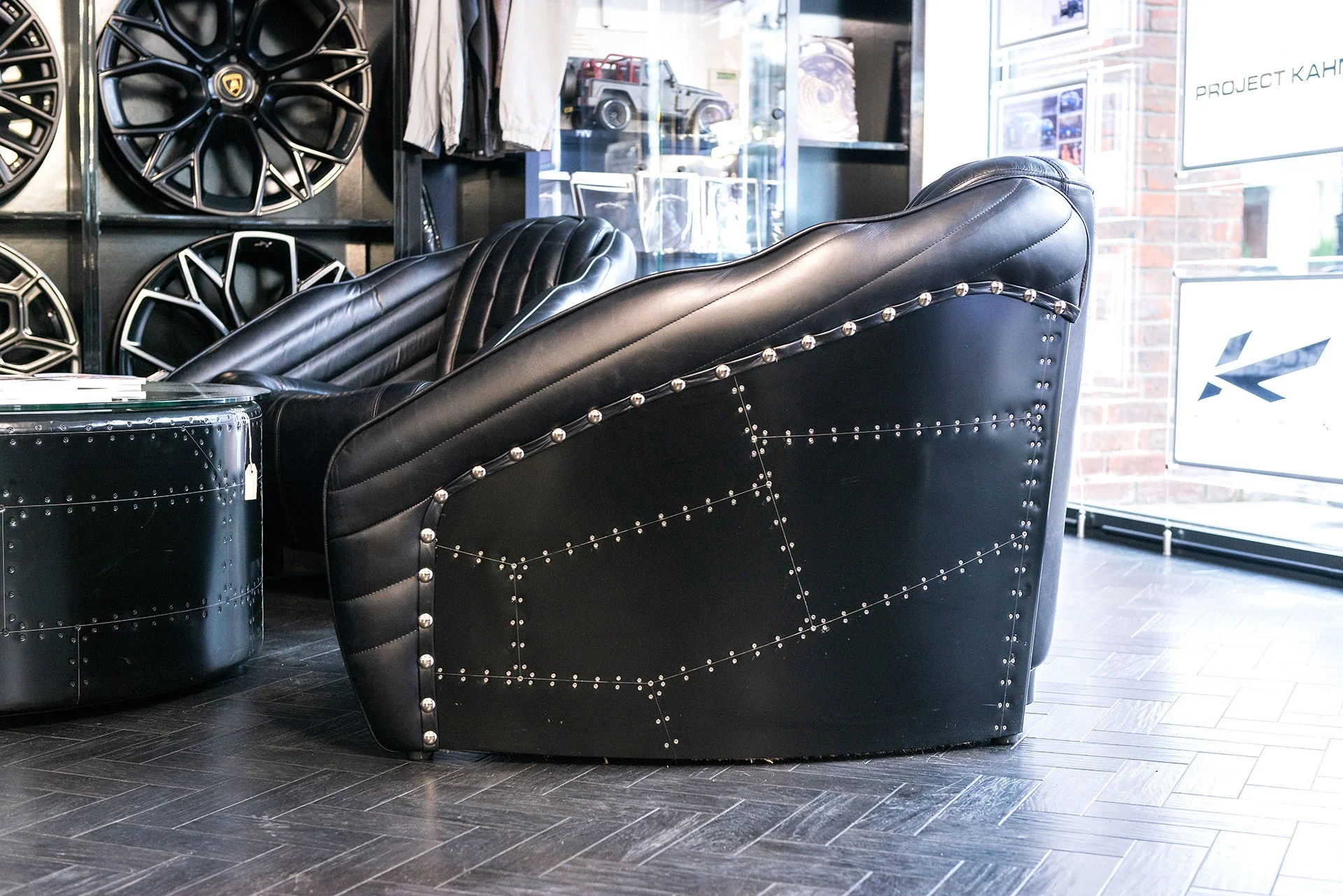 Vintage Motorcar-Inspired Chair in Stealth Black - Image 3