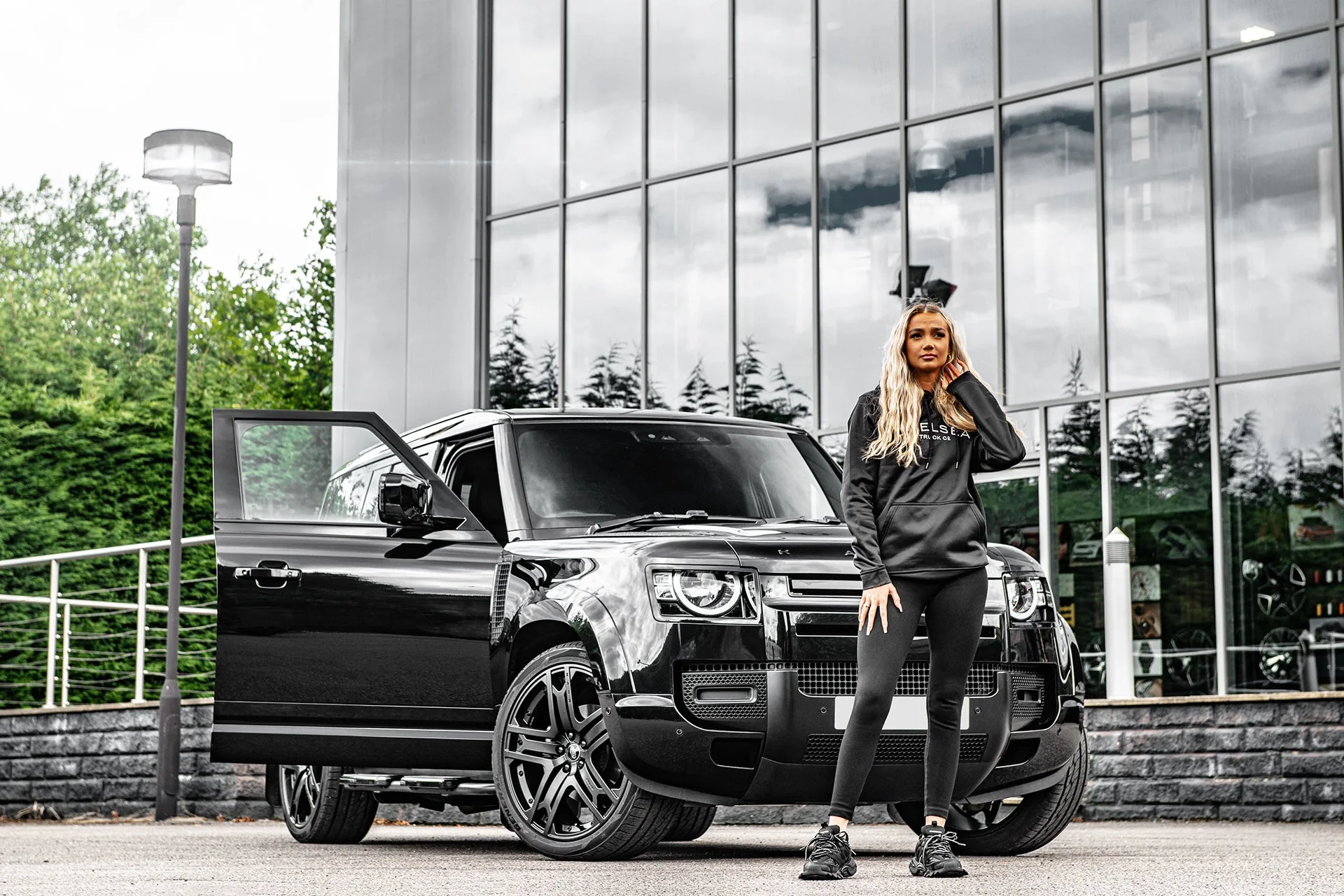 Chelsea Truck's Black with White Embroidery Hoodie - Image 6