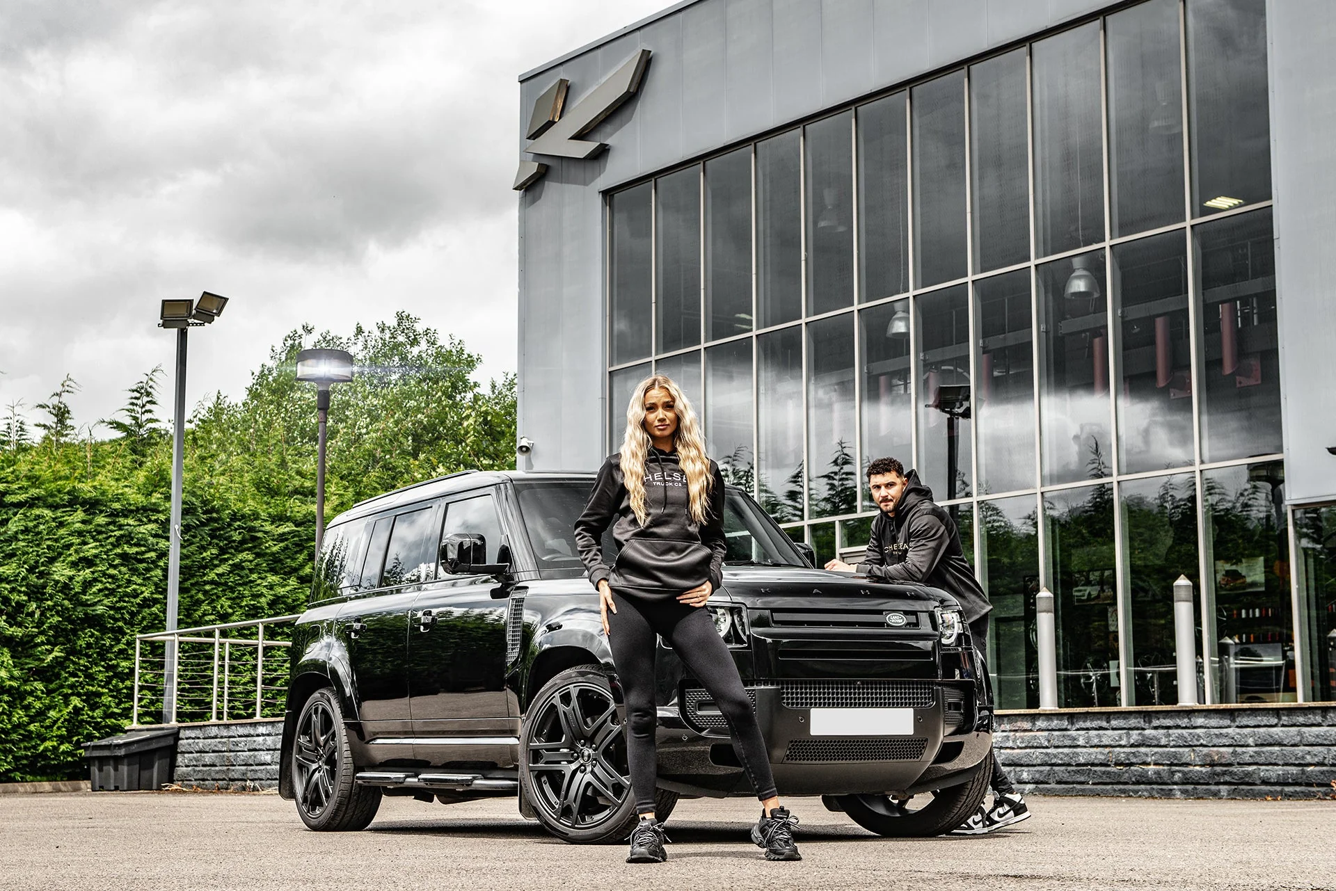 Chelsea Truck's Black with White Embroidery Hoodie - Image 7
