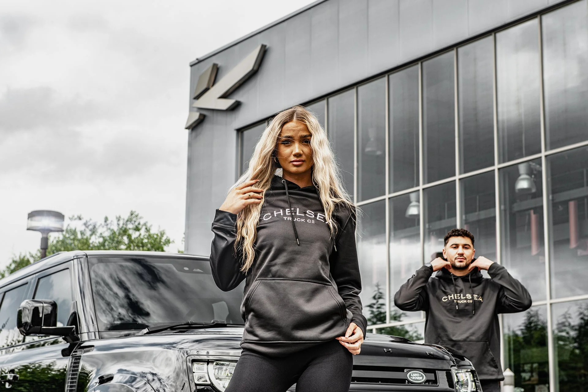 Chelsea Truck's Black with White Embroidery Hoodie - Image 8