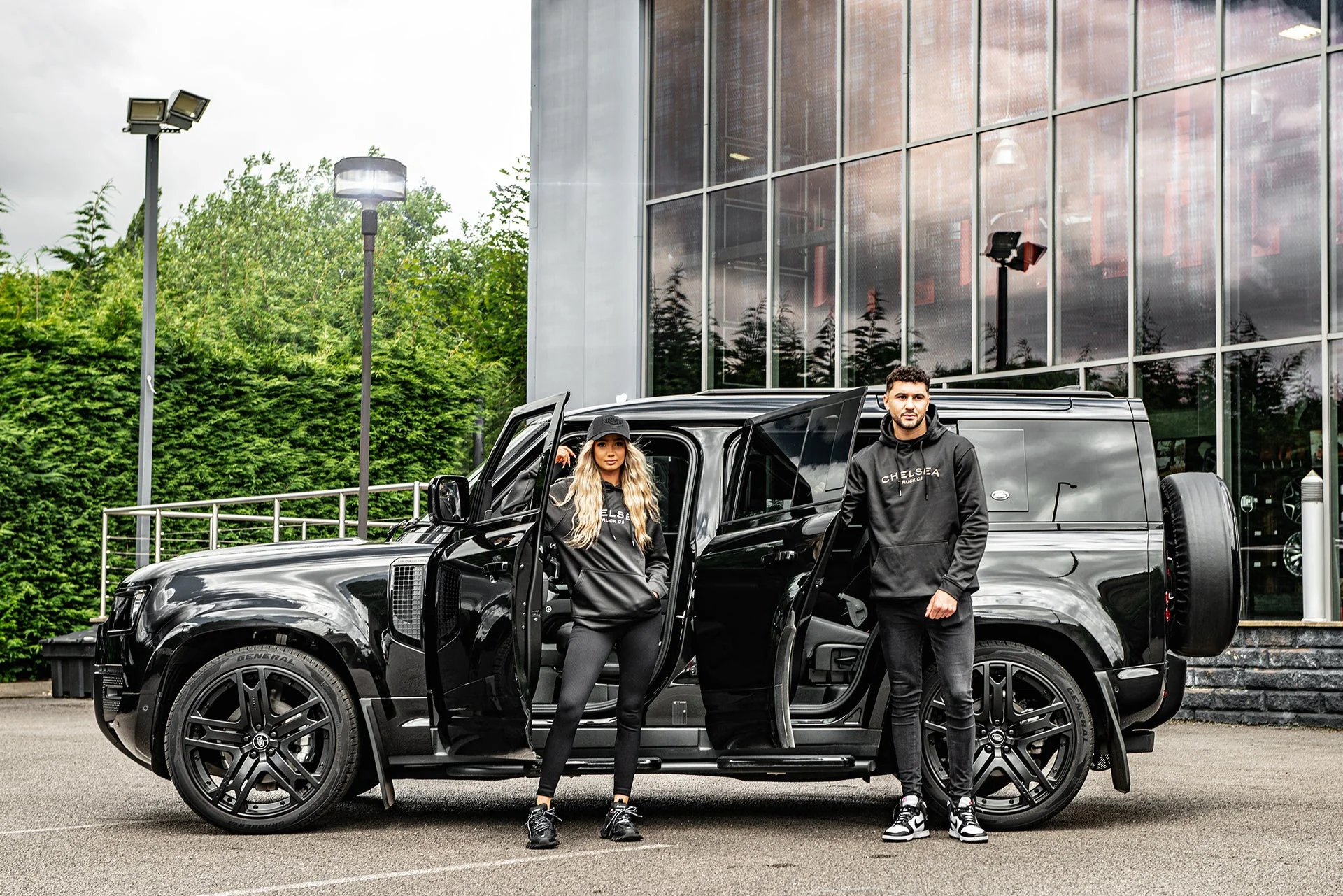 Chelsea Truck's Black with White Embroidery Hoodie - Image 9